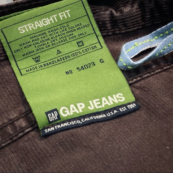 GAP Corduroy Straight Fit 1969 Pants 38x30 Brown - Picture 2 of 6
